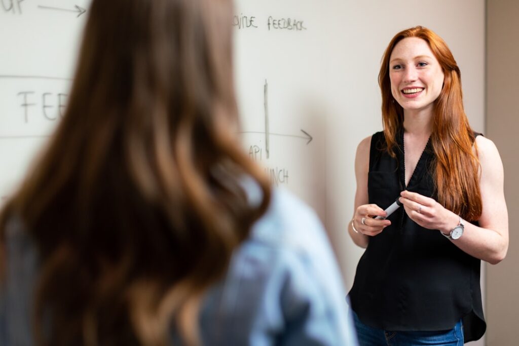 Photo Teacher and parent meeting
